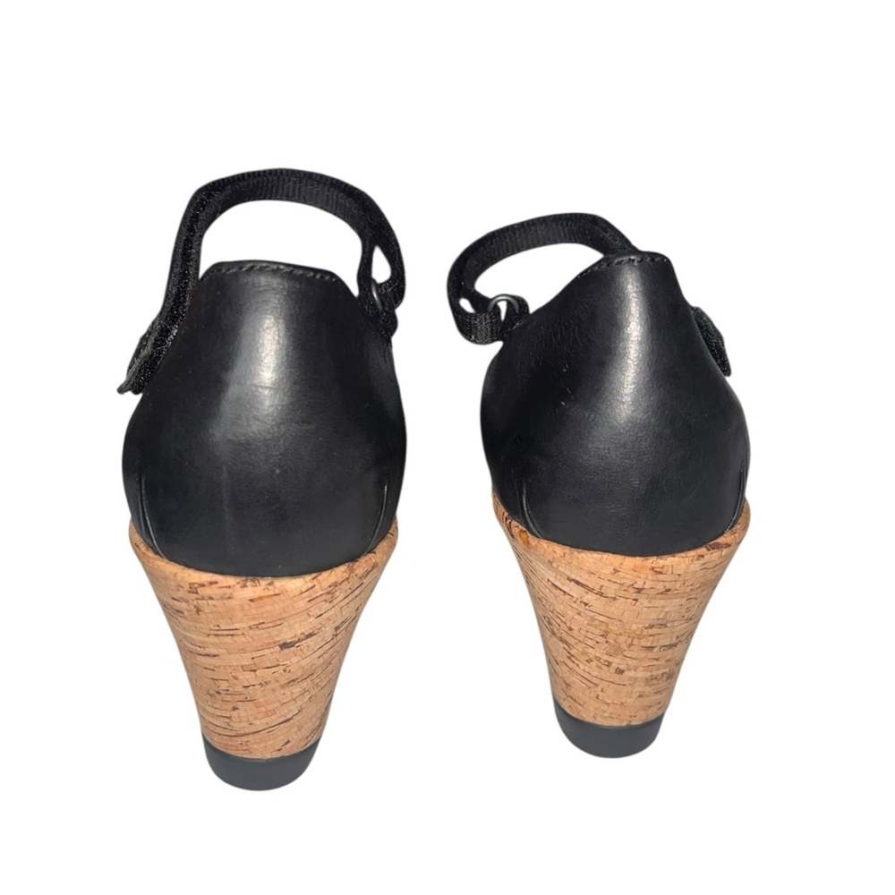 ⛰️🏝️Teva Riviera Wedge Strappy Black Leather Sandal Size 8 NWOB - Picture 3 of 9
